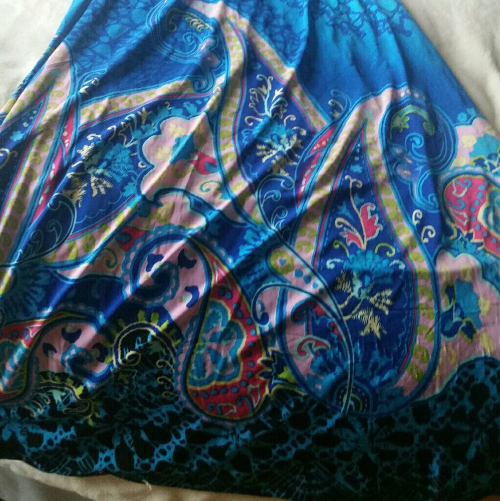 Maxi halter size S w/ ombre blue, yellow, and pink - Picture 2 of 6
